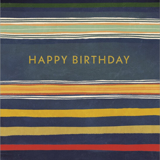 verjaardagskaart woodmansterne - happy birthday - strepen| muller wenskaarten