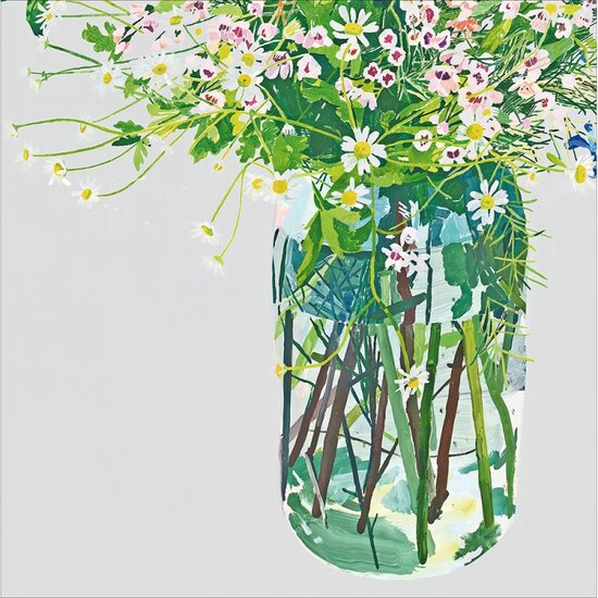 wenskaart woodmansterne - voorjaarsbloemen in vaas| muller wenskaarten