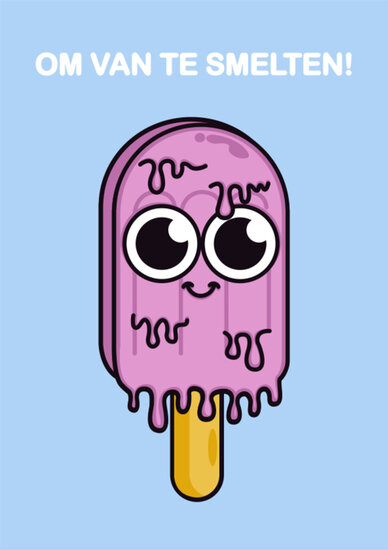 wenskaart sugar rush - om van te smelten - ijsje| muller wenskaarten | online kaarten bestellen