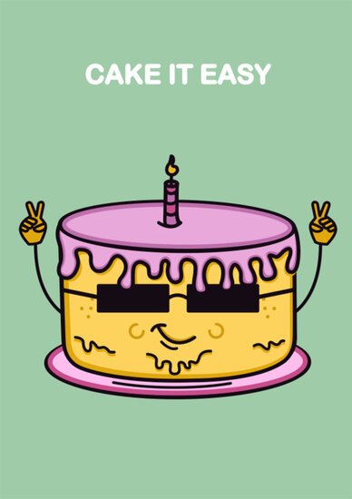 wenskaart sugar rush - cake it easy| muller wenskaarten | online kaarten bestellen