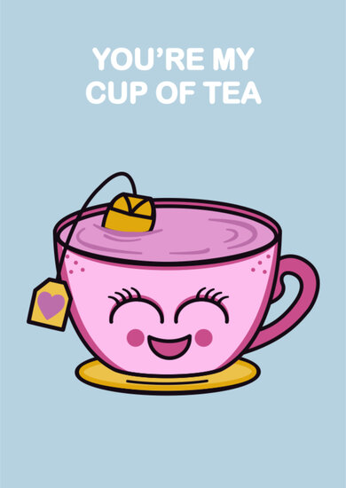 wenskaart sugar rush - you're my cup of tea| muller wenskaarten | online kaarten bestellen