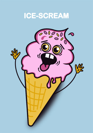 wenskaart sugar rush - ice-scream| muller wenskaarten | online kaarten bestellen