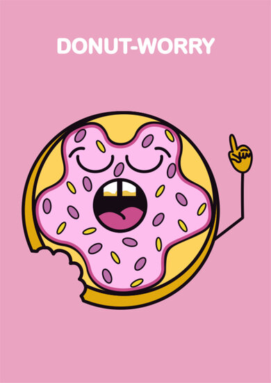 wenskaart sugar rush - donut-worry| muller wenskaarten | online kaarten bestellen