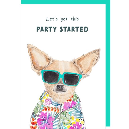 wenskaart rosie made a thing - tipp top - let's get this party started - hond | Muller wenskaarten