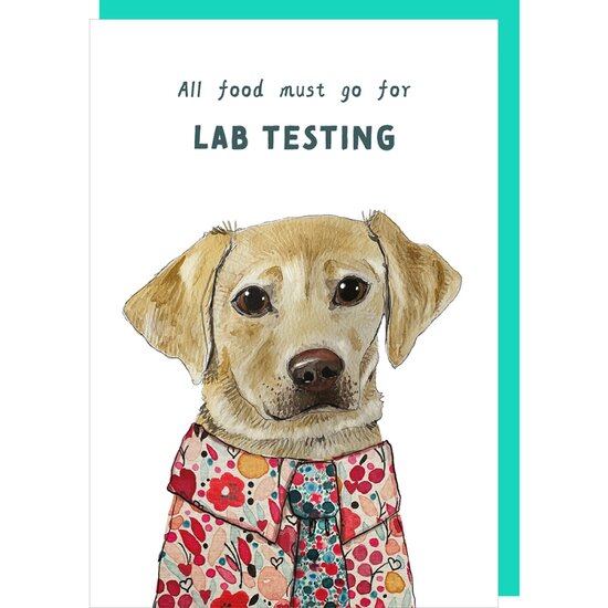 wenskaart rosie made a thing - tipp top - all food for lab testing - hond | Muller wenskaarten
