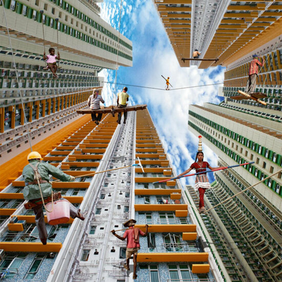 vierkante ansichtkaart met envelop Ma&iuml;lo - trap|Muller wenskaarten