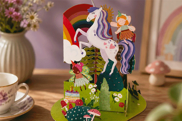 3D pop up wenskaart  - little moments - bloemen en vlinders in de tuin