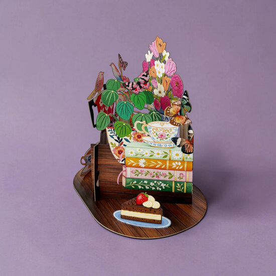 3D pop up wenskaart  - little moments - theetijd