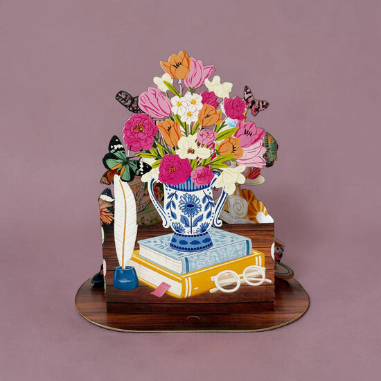 3D pop up wenskaart  - little moments - theetijd