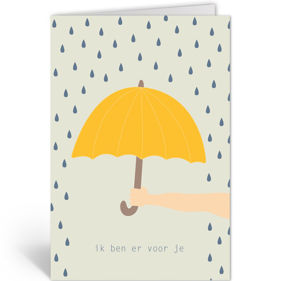wenskaart - ik ben er voor je - paraplu | muller wenskaarten