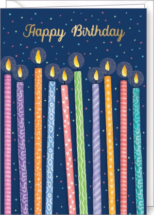 verjaardagskaart code 5 Rosie Hilyer - happy birthday - kaarsjes| mullerwenskaarten
