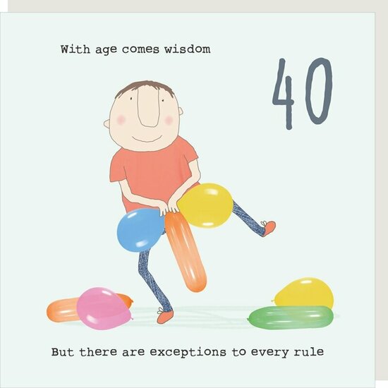 40 jaar - wenskaart rosie made a thing - with age comes wisdom| muller wenskaarten