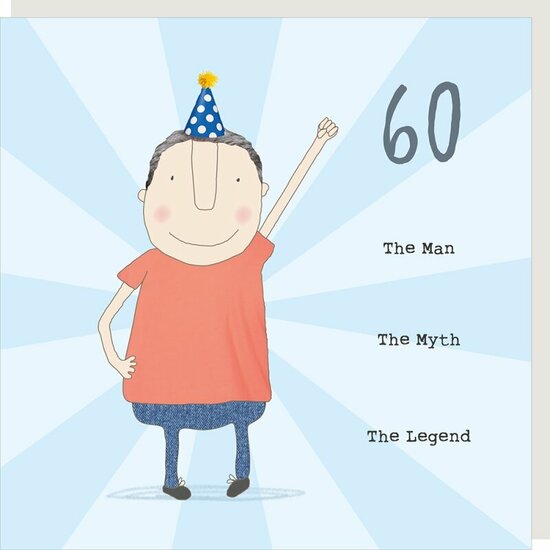 60 jaar - wenskaart rosie made a thing - man myth legend | muller wenskaarten