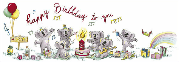 uitklapbare wenskaart cache-cache - happy birthday - koala's