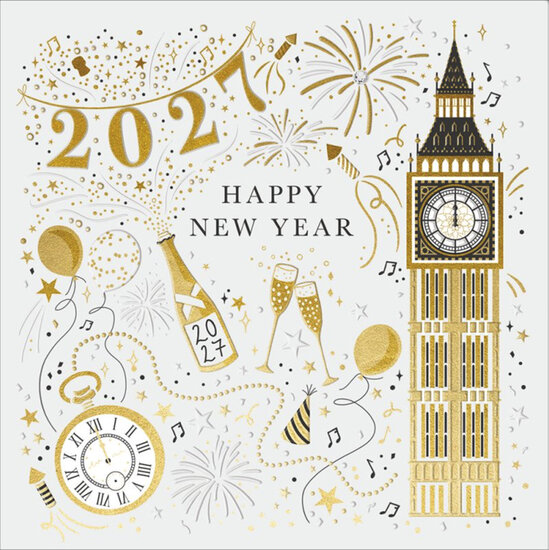 luxe nieuwjaarskaart woodmansterne - 2027 happy new year|Muller wenskaarten