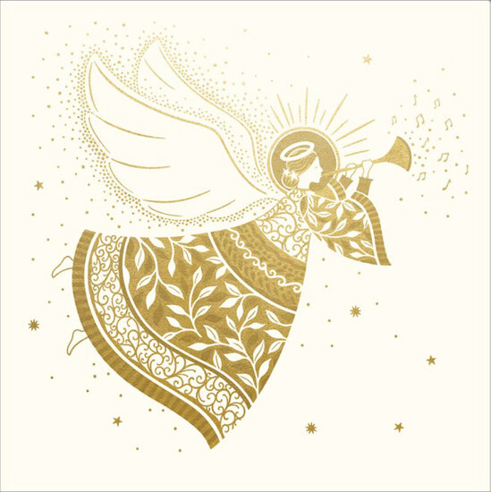 6 luxe christelijke kerstkaarten woodmansterne - Wishing you peace and happiness this Christmas - engel|Muller wenskaarten