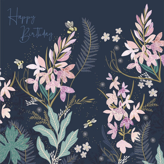 verjaardagskaart woodmansterne - happy birthday - orchidee | muller wenskaarten