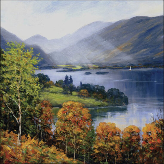 wenskaart woodmansterne - herfst meer | muller wenskaarten