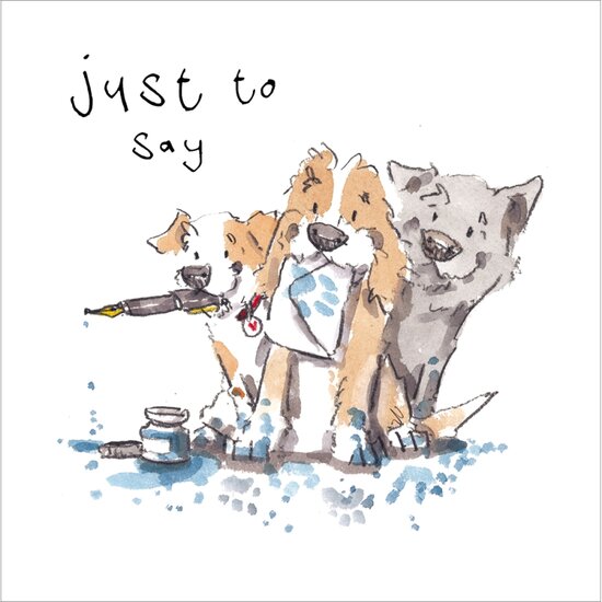 wenskaart woodmansterne - just to say - honden| muller wenskaarten