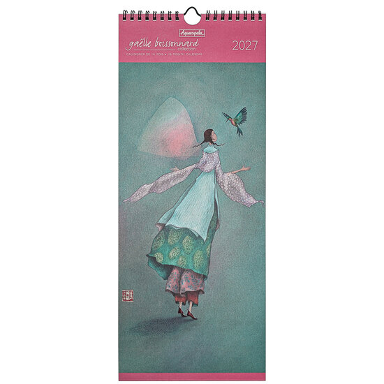 lange kalender 2026 - 2027 gaelle boissonnard - roze, blauw - 16 maanden | Muller wenskaarten