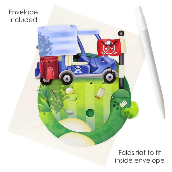 3D kaart - pirouettes cards - golfkarretje