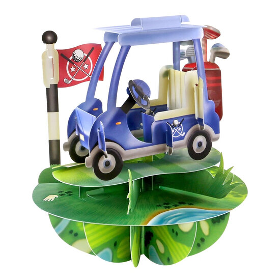 3D kaart - pirouettes cards - golfkarretje