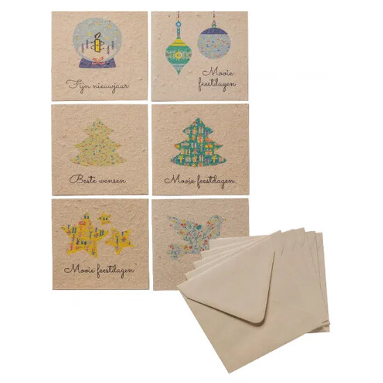 6 plantbare kerstkaarten en nieuwjaarskaarten voor amnesty international 