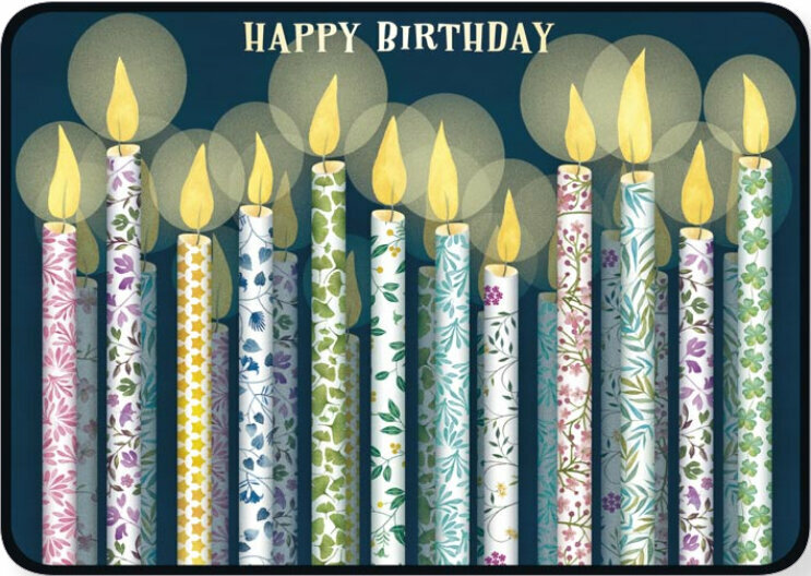 ansichtkaart - happy birthday - kaarsjes | mullerwenskaarten