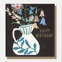 verjaardagskaart caroline gardner - happy birthday - vaas met bloemen