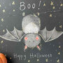 halloween kaart alex clark - happy halloween - vleermuis | mullerwenskaarten