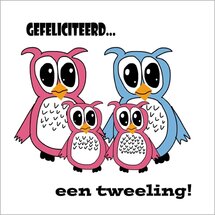 geboortekaartje - een tweeling - 2 meisjes