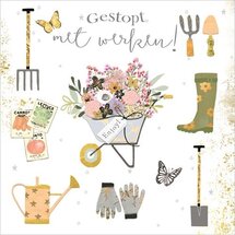 luxe felicitatiekaart gold leaf - gestopt met werken!