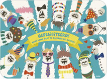 ansichtkaart - lali - zoekplaatje - gefeliciteerd! welke lama gaat de kaarsjes uit blazen
