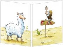 uitklapbare wenskaart cache-cache - fiesta - lama