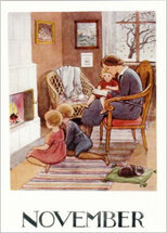 ansichtkaart elsa beskow maanden - november
