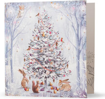 12 kerstkaarten noel tatt - merry christmas and a happy new year - kerstboom