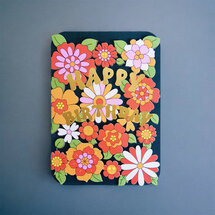 lasergesneden wenskaart blossom - happy birthday - bloemen
