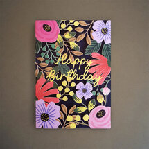 lasergesneden wenskaart blossom - happy birthday - bloemen