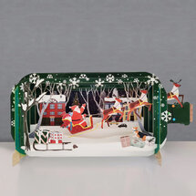 3D pop up kerstkaart - message in a bottle - kerstman in slee