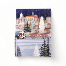 3d pop-up kerstkaart miniature greetings - kerstman in slee
