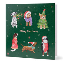 12 kerstkaarten noel tatt - merry christmas and a happy new year - honden