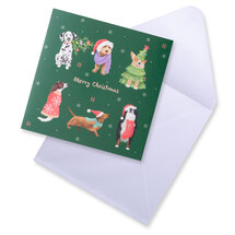 12 kerstkaarten noel tatt - merry christmas and a happy new year - honden