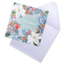 12 kerstkaarten noel tatt - merry christmas and a happy new year - roodborstje
