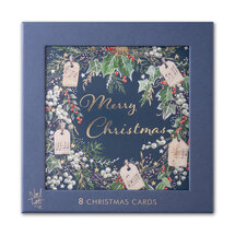 8 luxe kerstkaarten noel tatt - wishing you a merry christmas and a happy new year - kerstkrans muziek