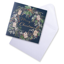 8 luxe kerstkaarten noel tatt - wishing you a merry christmas and a happy new year - kerstkrans muziek