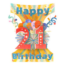 21 jaar - 3D kaart - swing cards - happy birthday