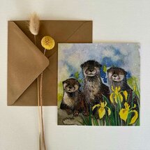 wenskaart alex clark - otters en lelies