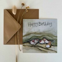 verjaardagskaart alex clark - happy birthday - verstopte katten
