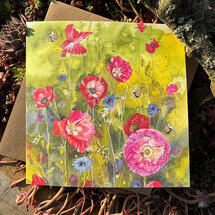 wenskaart alex clark - korenbloemen