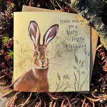 verjaardagskaart alex clark - hares wishing you a happy birthday - haas